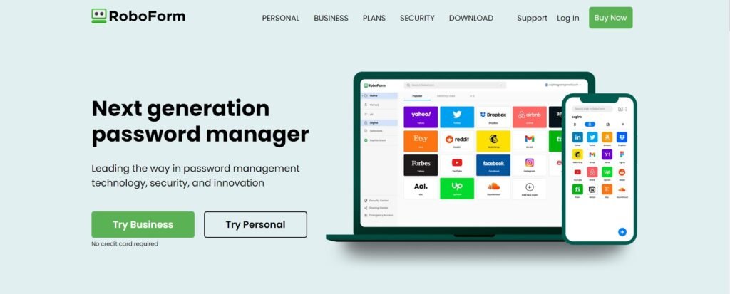 Roboform Homepage